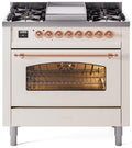 36 Dual Fuel Propane Gas Range Antique White Copper Trim U13713