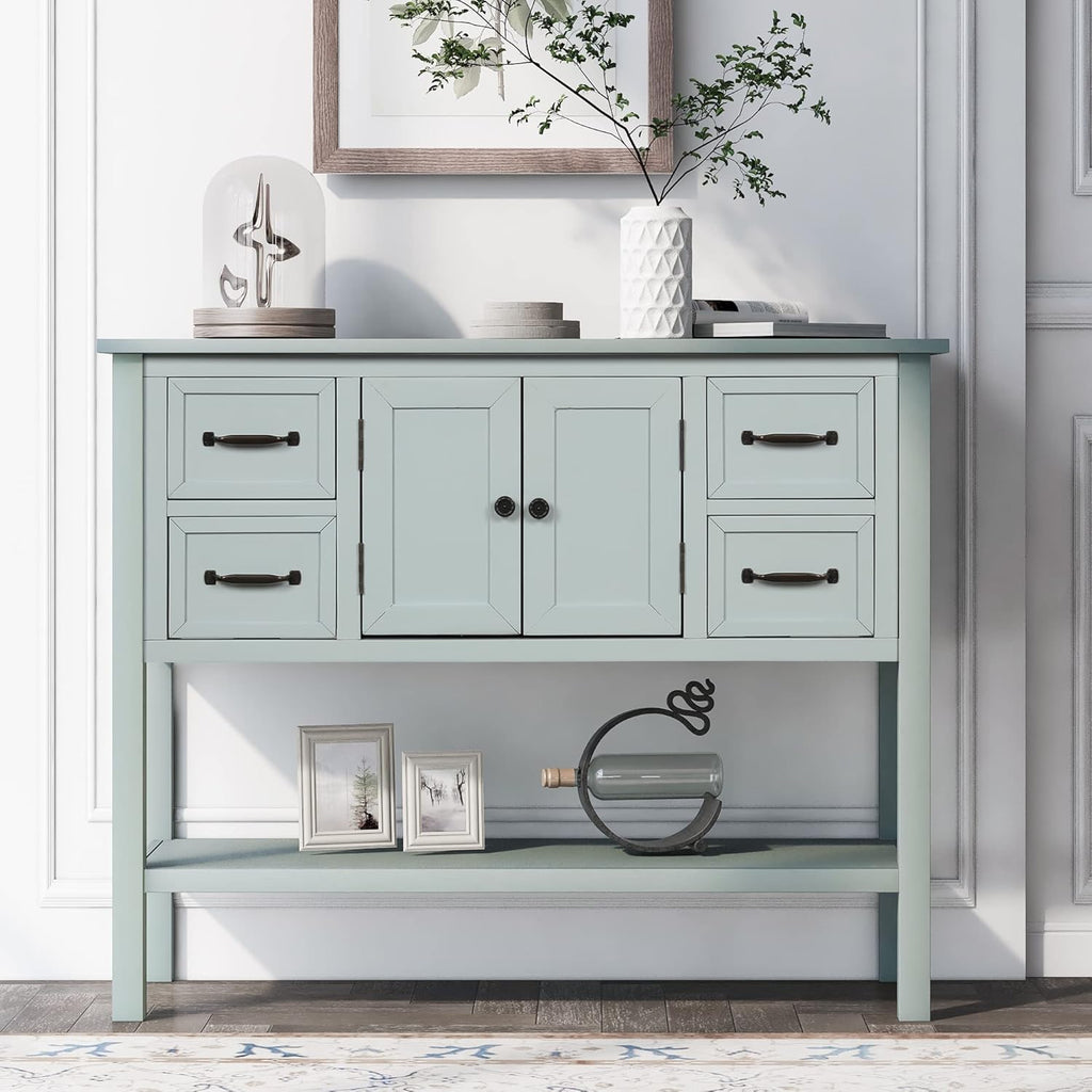 Navy Blue 6 Drawer Sideboard Console Table J4813