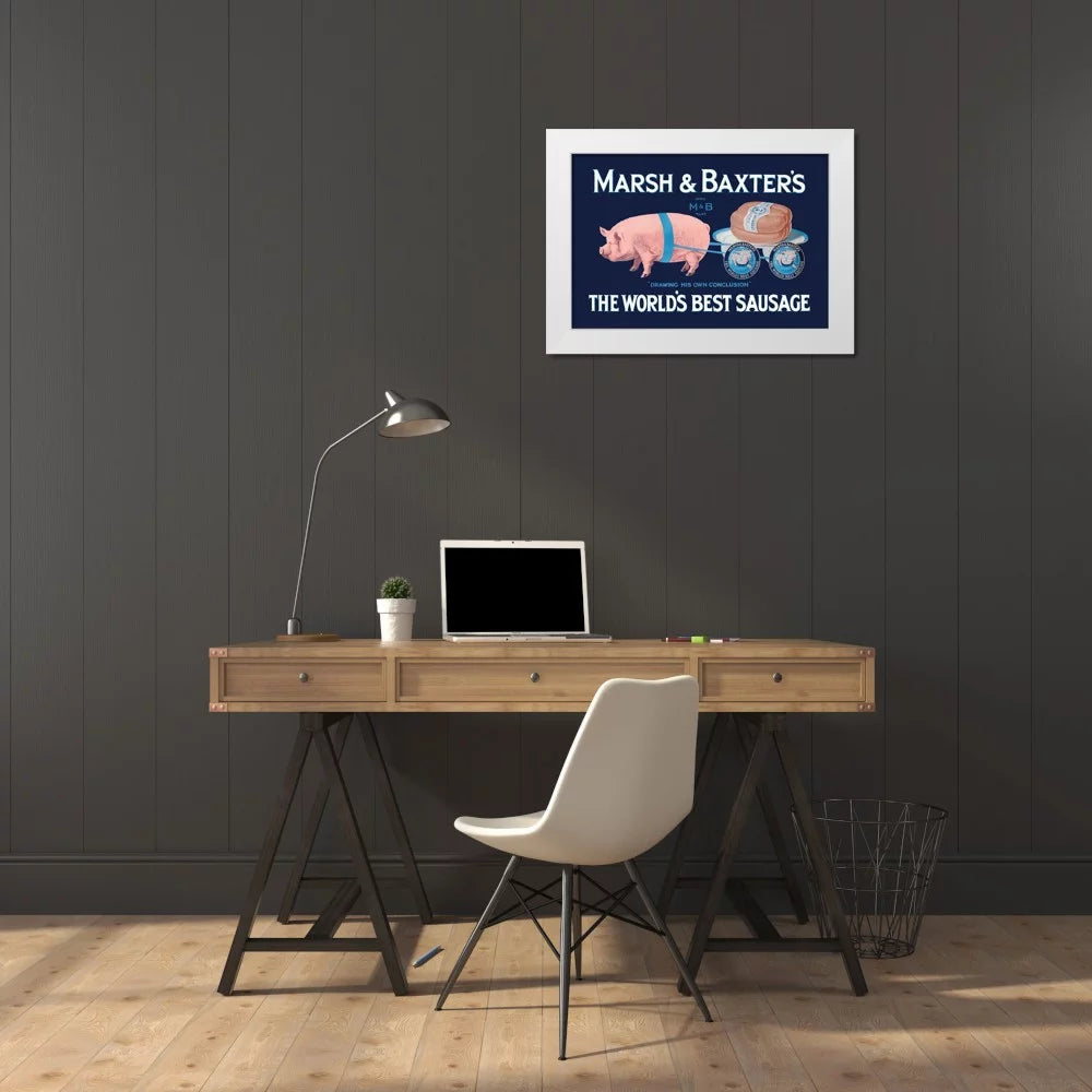 White Modern Wood Framed Art Print O324