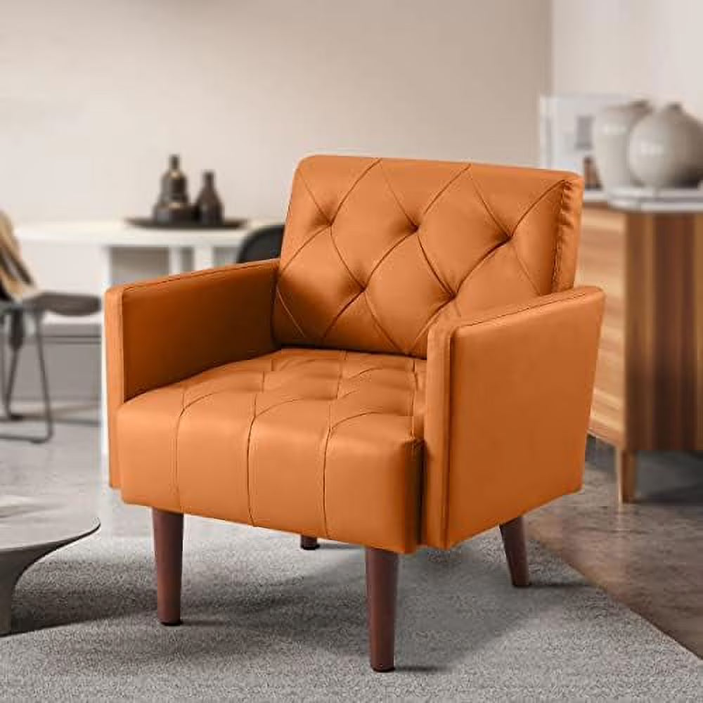 Faux Leather Tufted Accent Chair L769