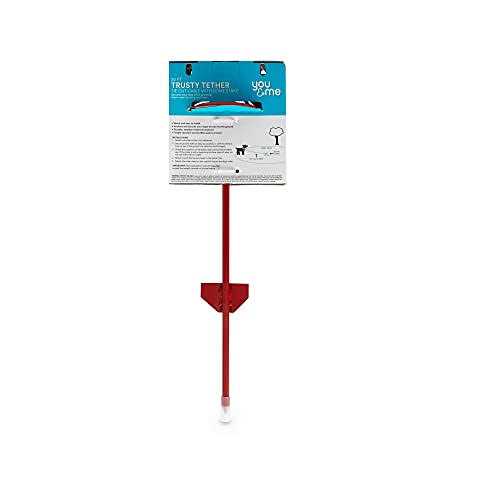 Red Powder-Coated Steel Pet Leash Post K8810