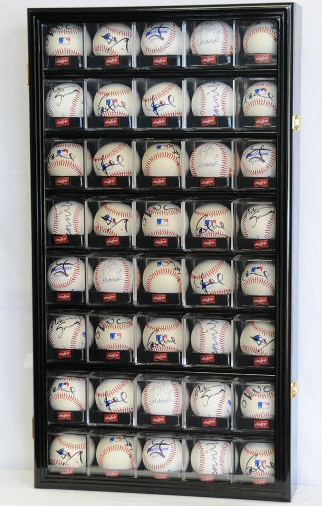 Black Acrylic Baseball Display Case with UV Protection R8333