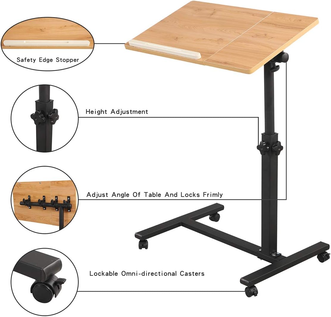 Rolling Laptop Table with Wheels I848538