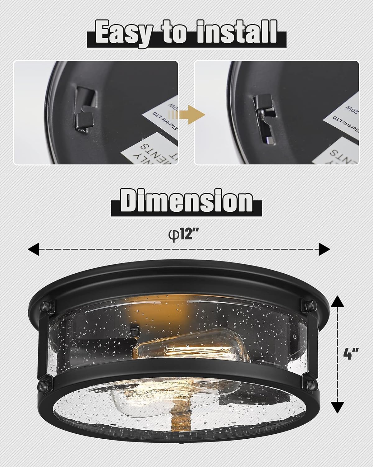 Matte Black 2-Light Metal Cage Ceiling Light Q262