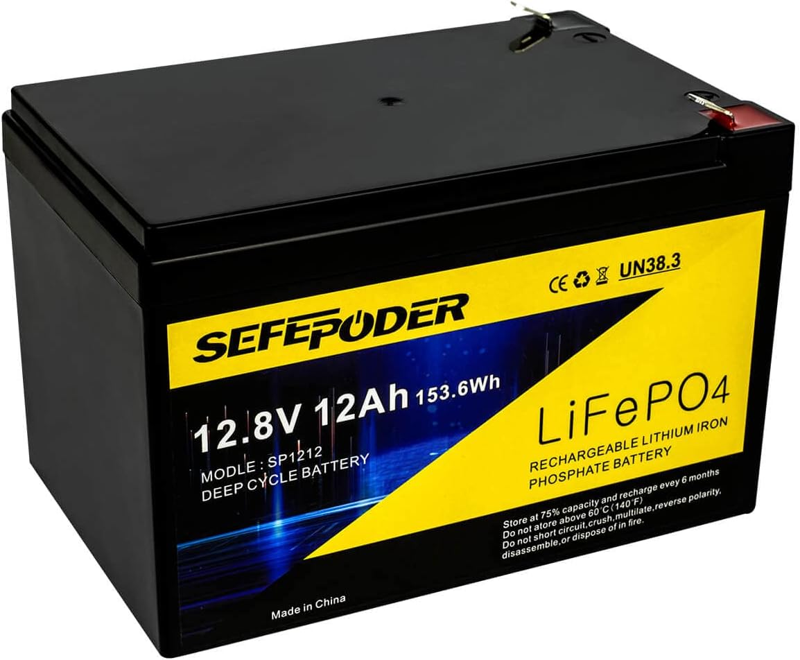 12V 8Ah Lifepo4 Lithium Ion Rechargeable Battery 2 Pack Y138