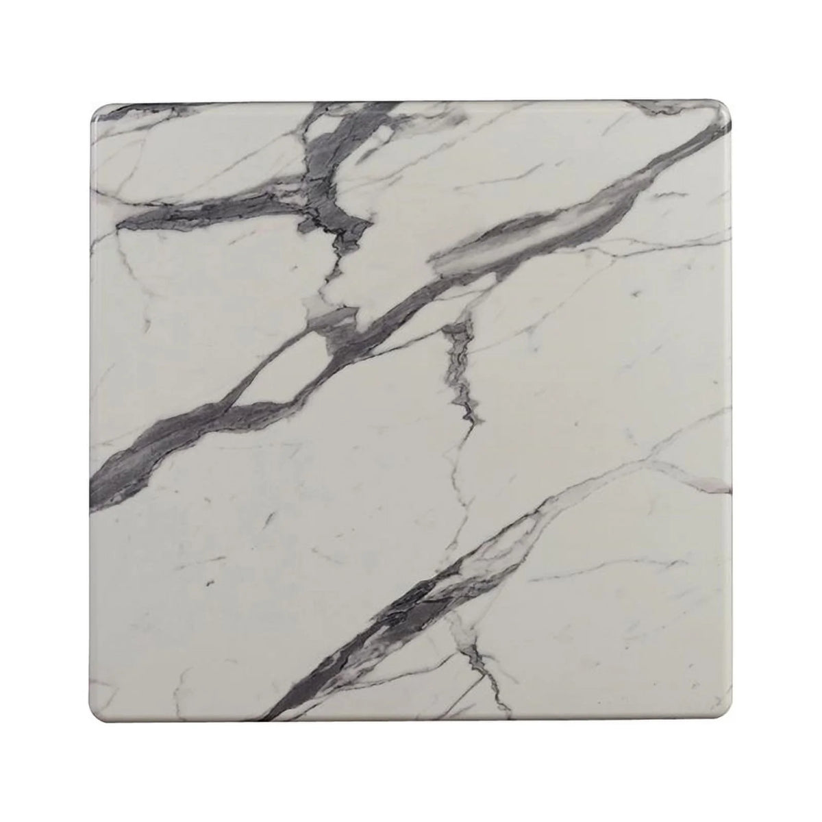 Wood Square Faux Marble Top End Table E116