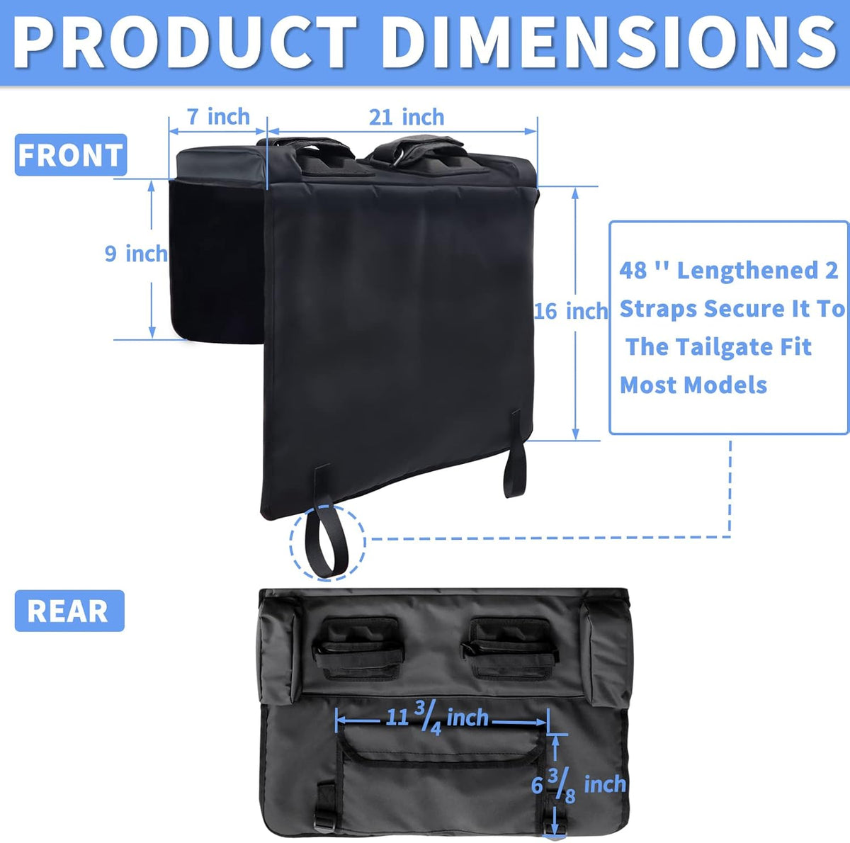 Tailgate Bike Pads with Soft Velcro Straps, 21", Pack of 2 Z7789