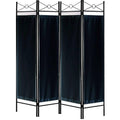 4 Panel Metal and Woven Fabric Room Divider C33194