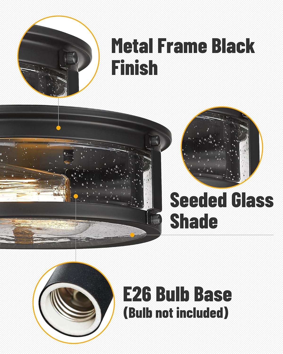Matte Black 2-Light Metal Cage Ceiling Light Q262
