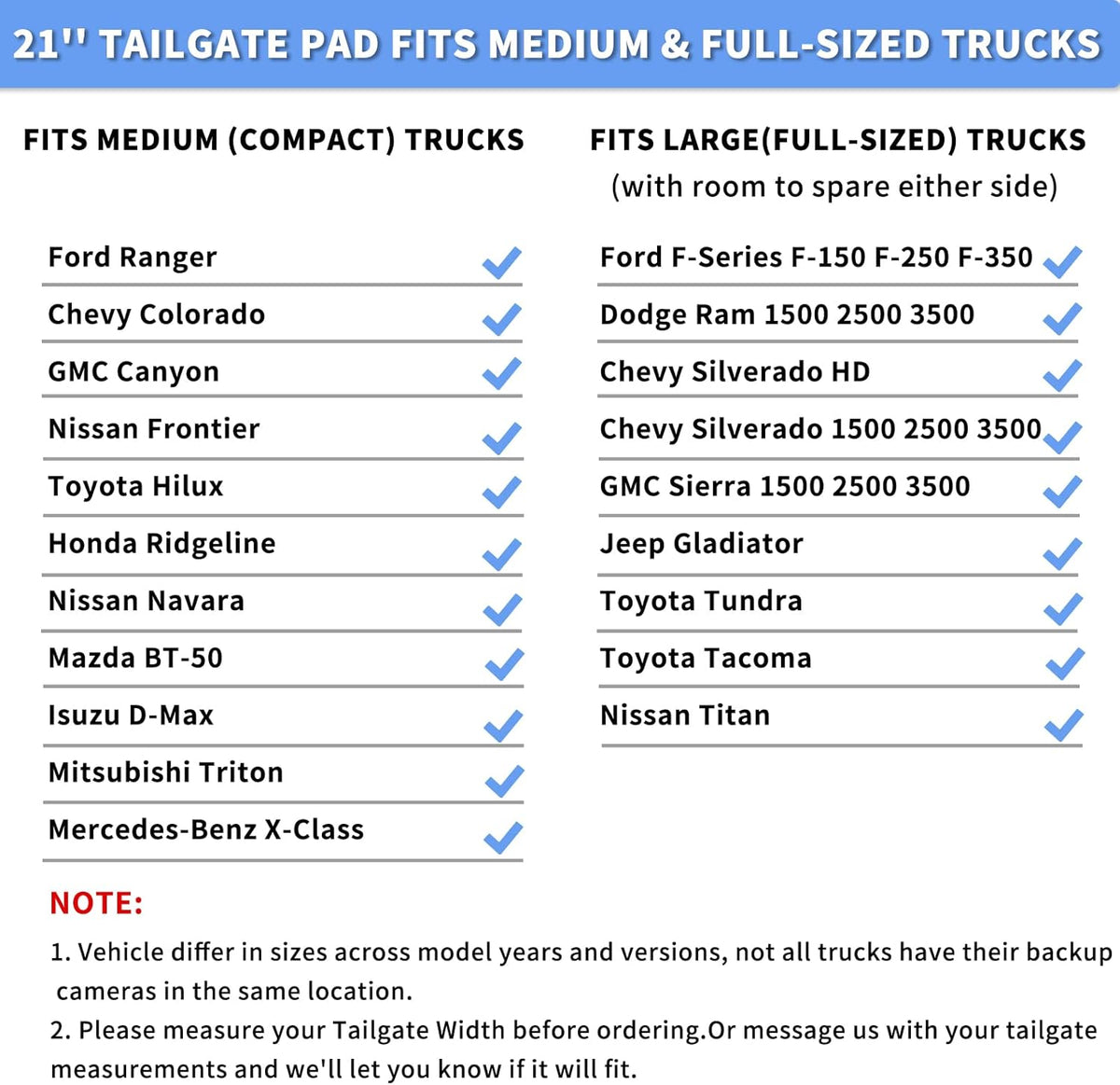 Tailgate Bike Pads with Soft Velcro Straps, 21", Pack of 2 Z7789