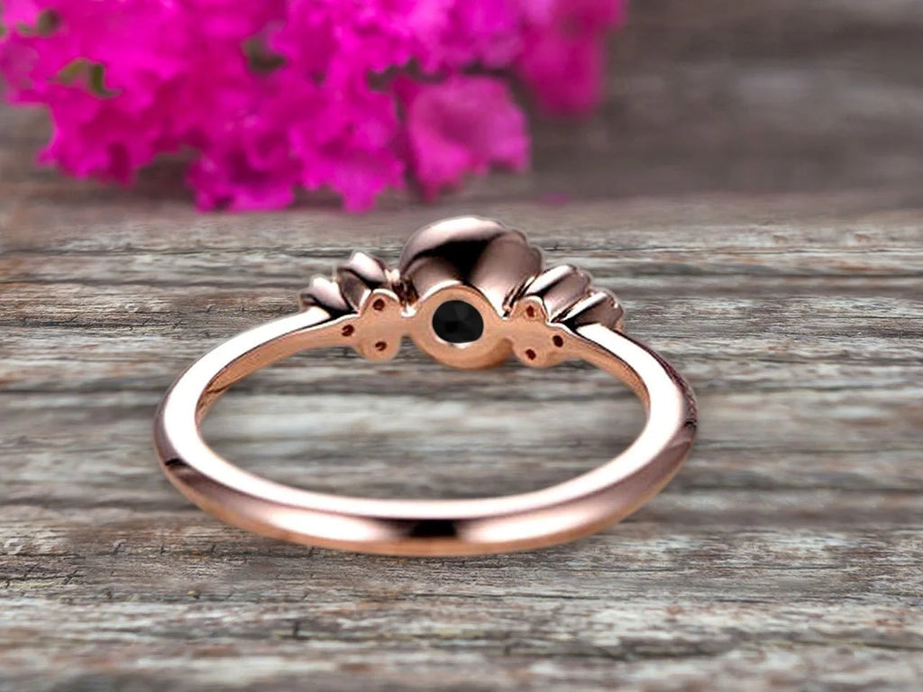 Art Deco Black Diamond Moissanite Engagement Ring N845