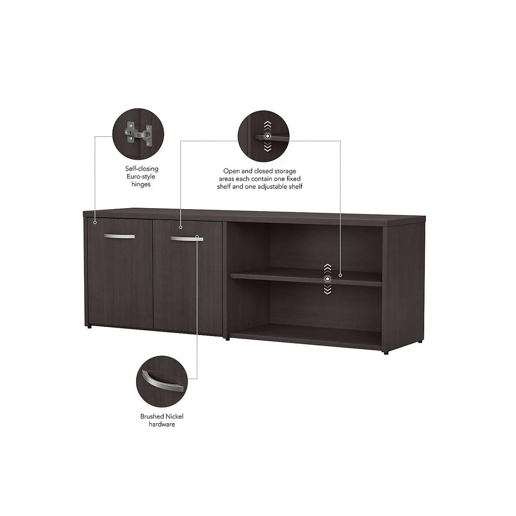 Storm Gray Storage Cabinet with Doors and Shelves M762