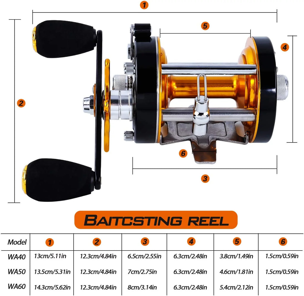 Round Baitcasting Fishing Reel S9870