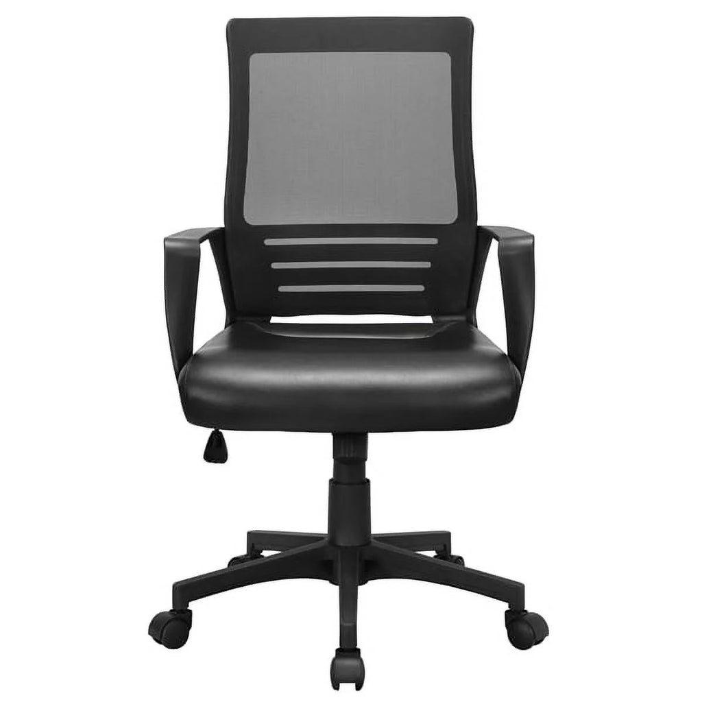 Adjustable Midback Ergonomic Mesh Swivel Office Chair with Lumbar Support, Brown Seat R139