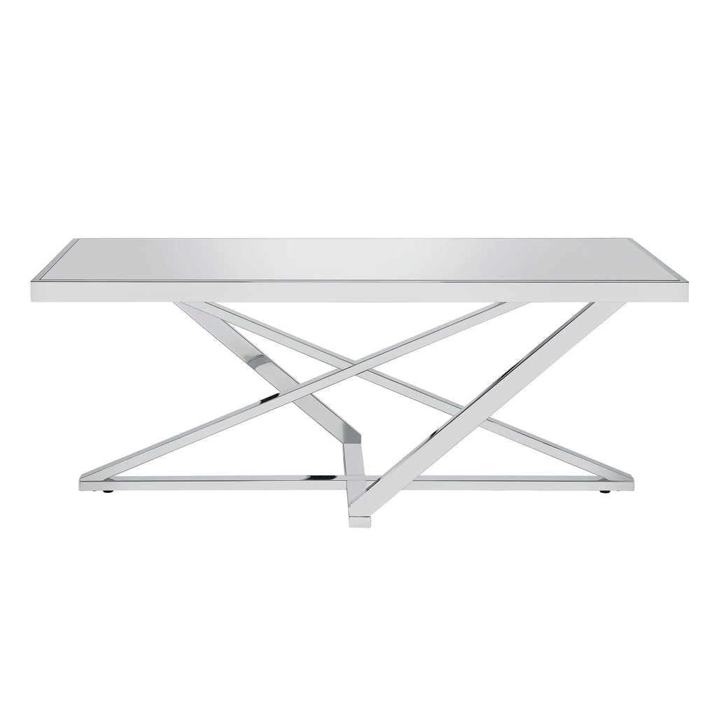 Chrome 47-inch Mirror Top Coffee Table A23970