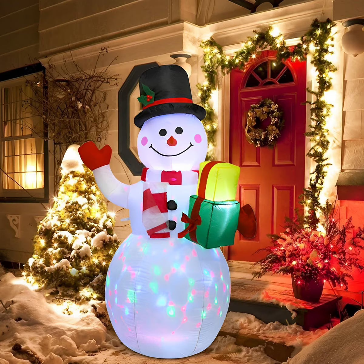 Snowman Christmas Inflatables with Rotating LED Lights R403