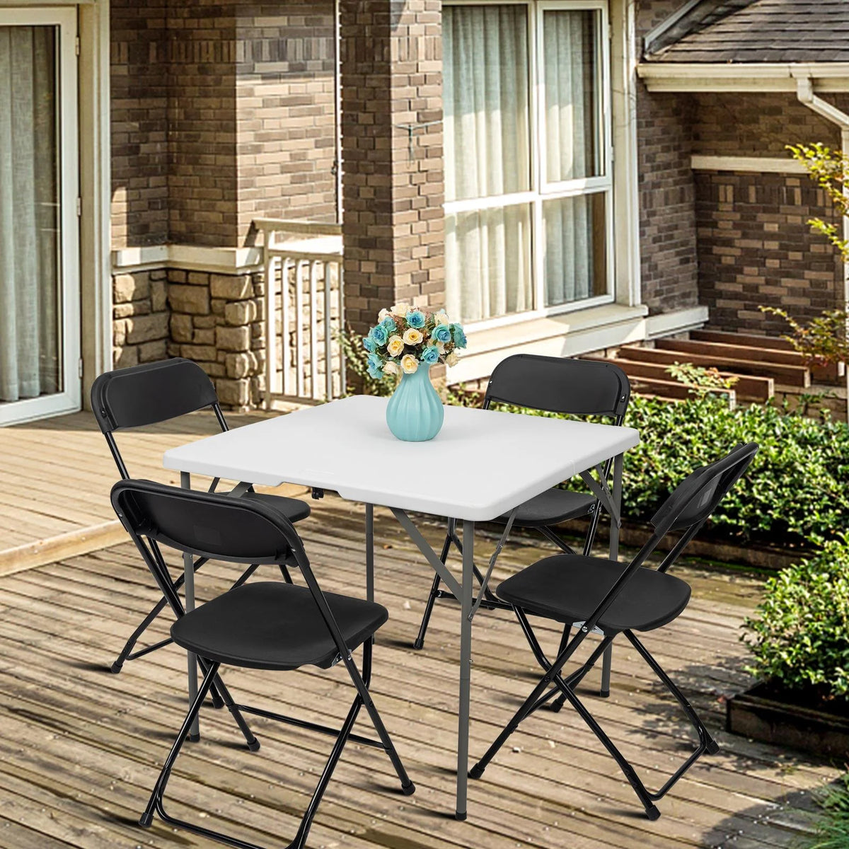 Black Plastic Folding Chairs 6 Pack W810
