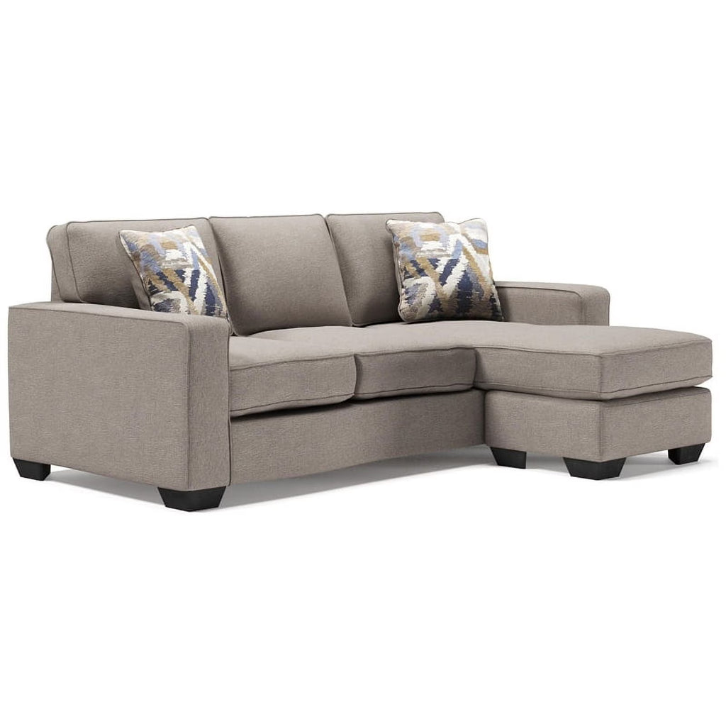 Modern Fabric & Wood Sofa Chaise in Stone Light Gray I347707