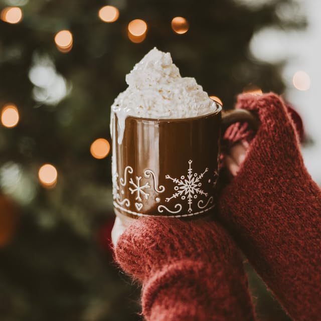 White 14oz Stoneware Christmas Coffee Mug B96544