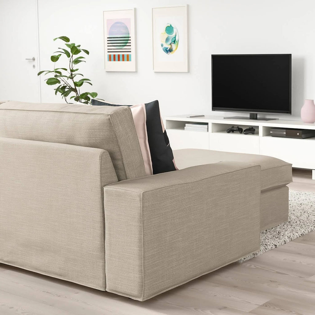 Beige Sofa with Chaise D21784