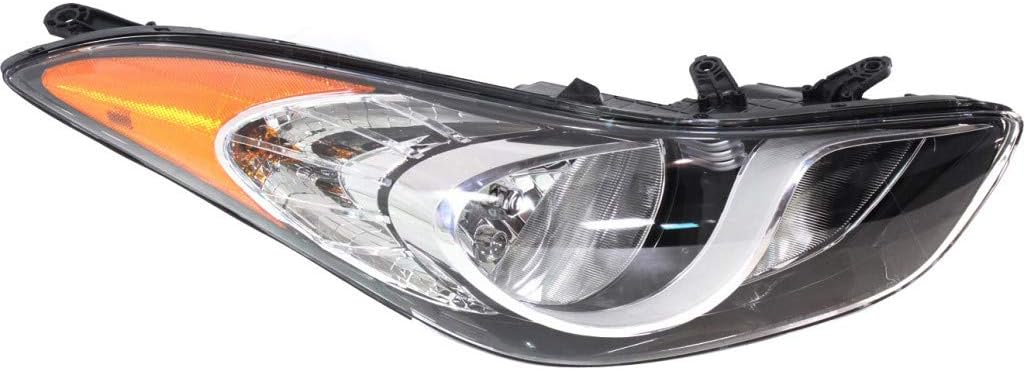 Headlight Assembly Passenger Side with Bulbs Black Housing Z11400