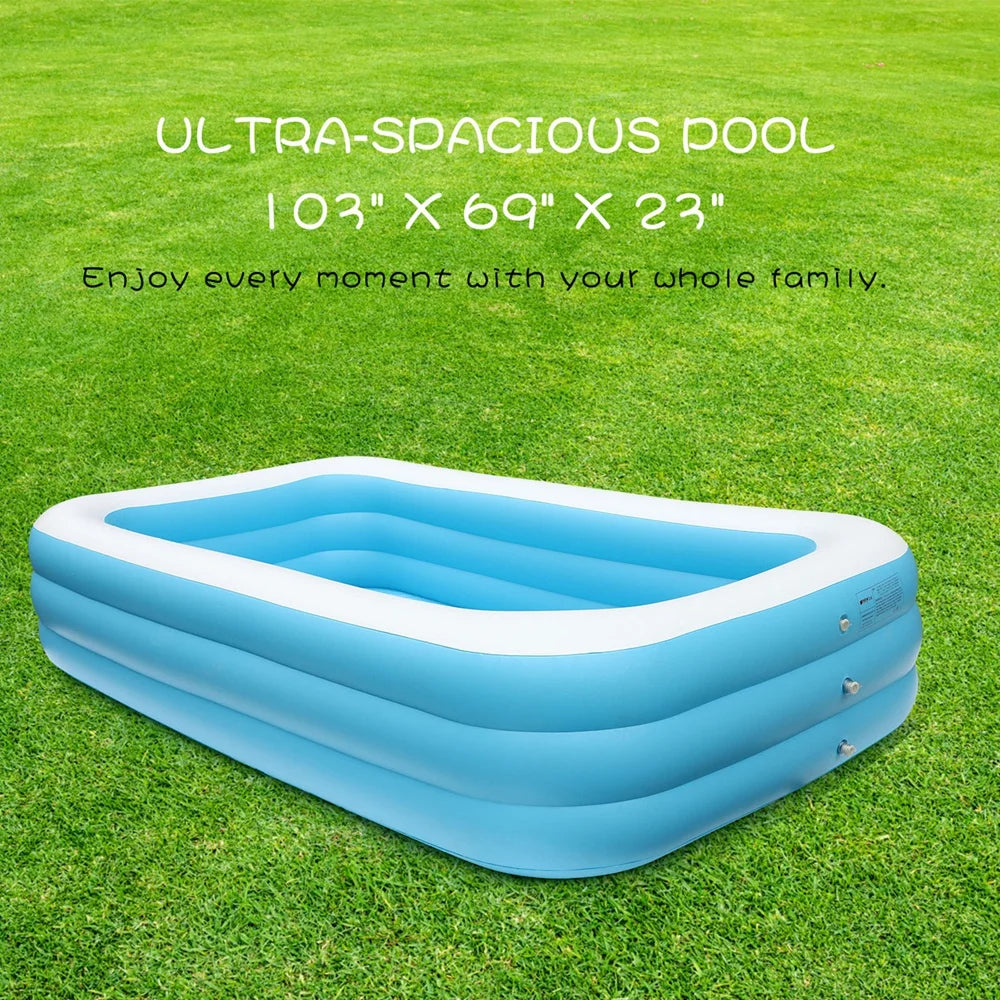 Inflatable Swimming Pool, 103" X 69" X 23" Above Ground O535