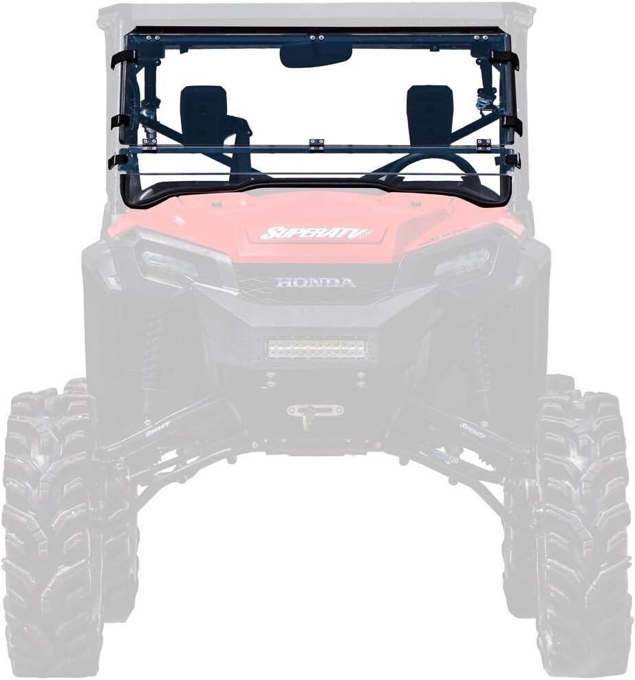 Heavy Duty Scratch Resistant Flip/Fold Down 2-in-1 Windshield 1/4 Thick Polycarbonate Hard Coated C7025