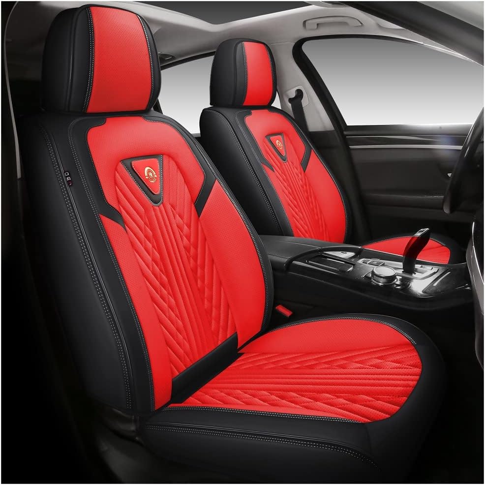 Black PU Leather Car Seat Covers 5 Seats Full Set G748810