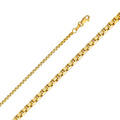 14K Yellow Gold Hollow Half Round Box Chain A8486