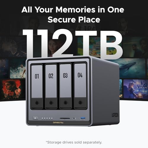 4-Bay Desktop NAS, Intel Pentium Gold 8505 5-Core CPU, 8GB DDR5 RAM, 128G SSD, 10GbE, 2.5GbE, M.2 NVMe Slots, 4K HDMI, Diskless Q9569