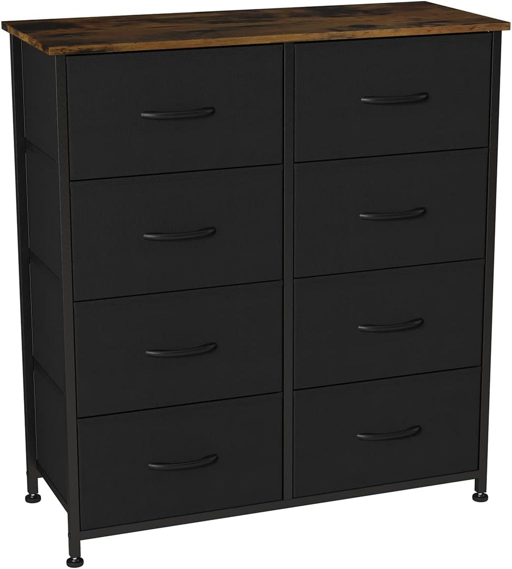 Charcoal Gray/Black 8 Drawer Fabric Dresser P529240