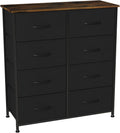 Charcoal Gray/Black 8 Drawer Fabric Dresser P529240