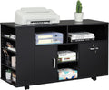 Black Rolling File Cabinet with Lock and Storage Shelves G45575