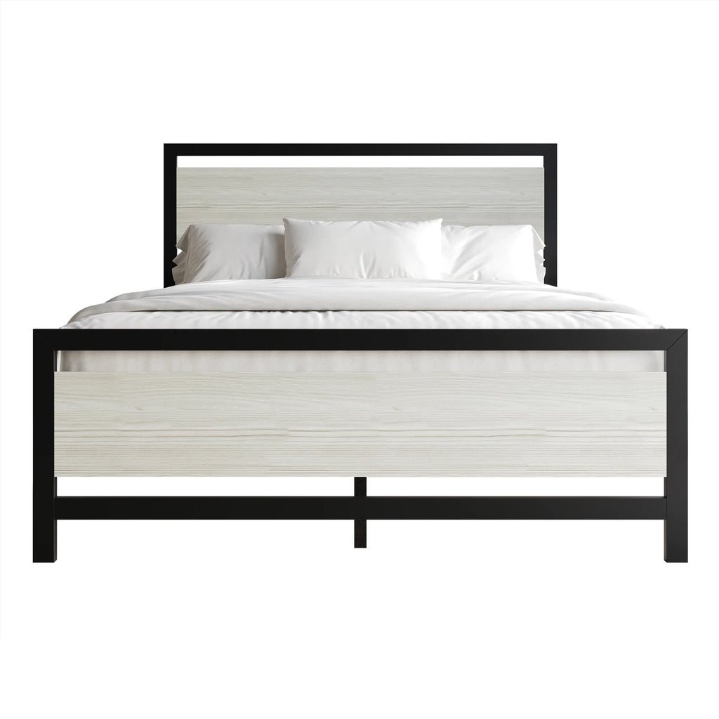 Twin Metal Platform Bed Light Grey I539