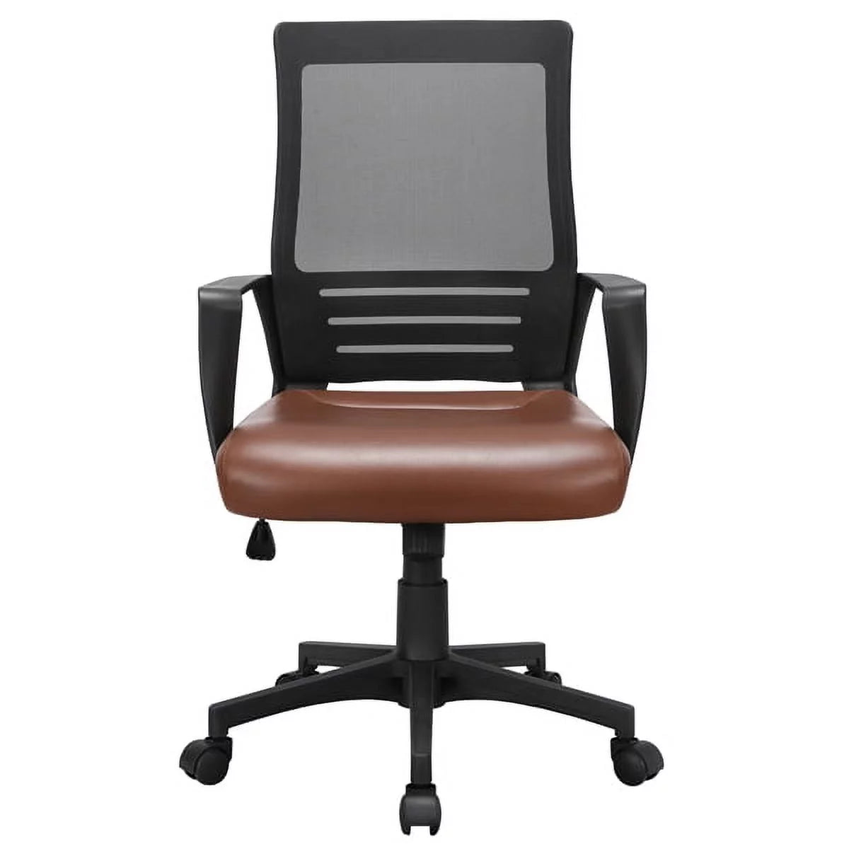 Adjustable Midback Ergonomic Mesh Swivel Office Chair with Lumbar Support, Brown Seat R139