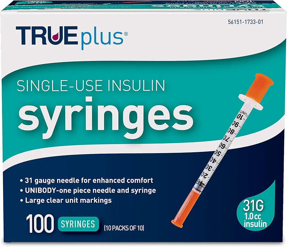 31g 1.0cc 5/16" Insulin Syringes Pack of 100 W4021