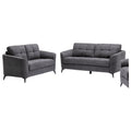 Gray Velvet Fabric Sofa Loveseat Set V74303