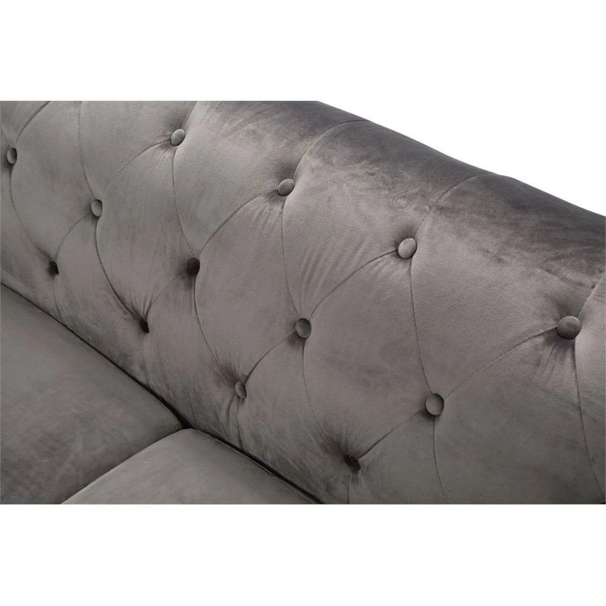 Dark Gray Velvet Sofa and Loveseat 2-Piece Set S336