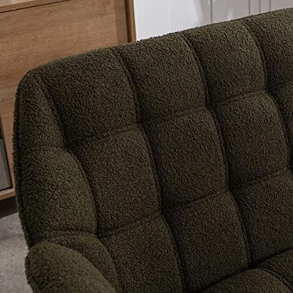 Small 2-Seat Cream Velvet Loveseat with Gold Legs A64193