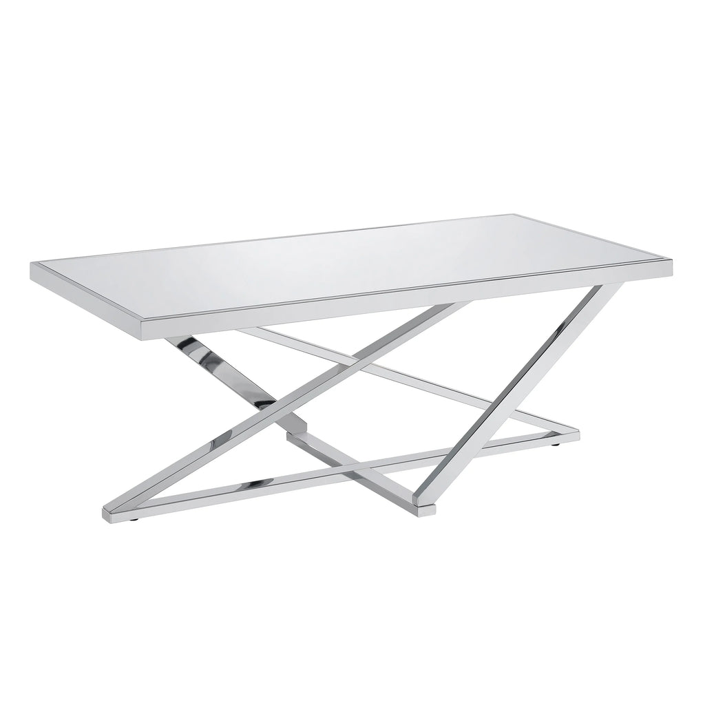 Chrome 47-inch Mirror Top Coffee Table A23970