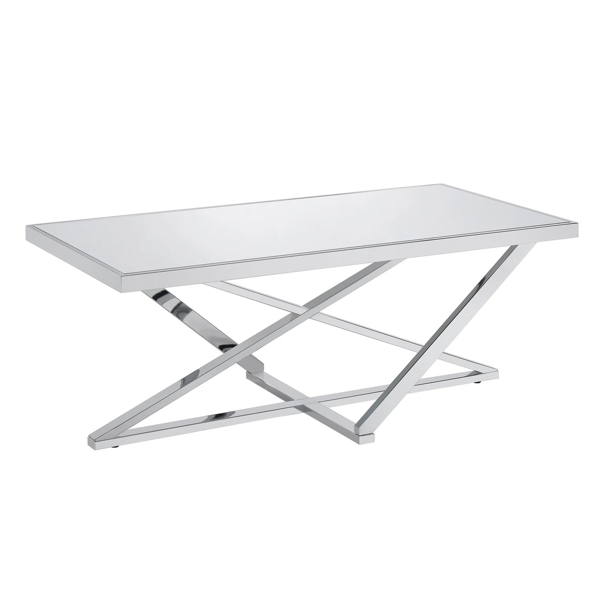 Chrome 47-inch Mirror Top Coffee Table A23970
