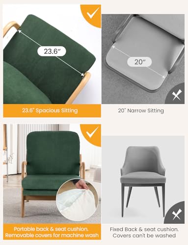 Mid Century Modern Sherpa Accent Chair with Detachable Cover U4948
