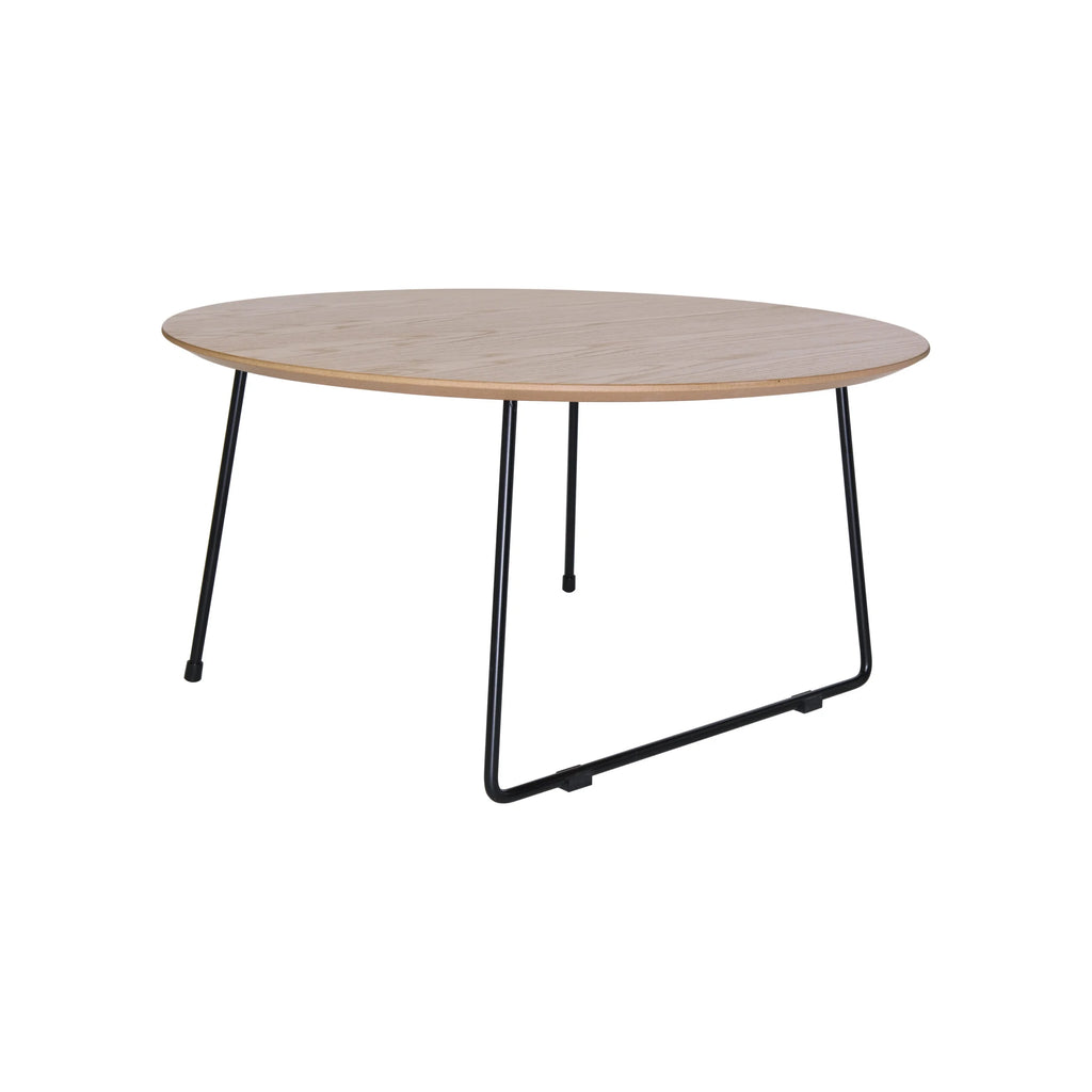 Mid Century Modern Round Coffee Table with Wood Top I1709