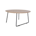 Mid Century Modern Round Coffee Table with Wood Top I1709
