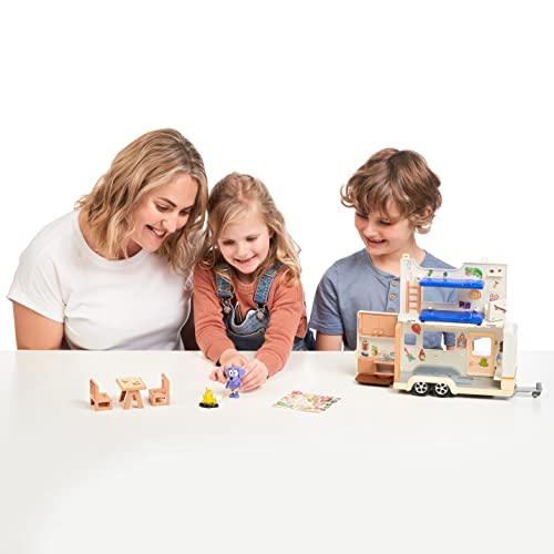 Bluey Caravan Playset with 2.5-3 inch Figures, Camper Van, 2 Figures, 5 Accessories, 1 Sticker W6327