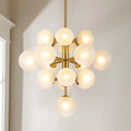 19-Light Dimmable Tiered Glass Bubble Chandelier F984985
