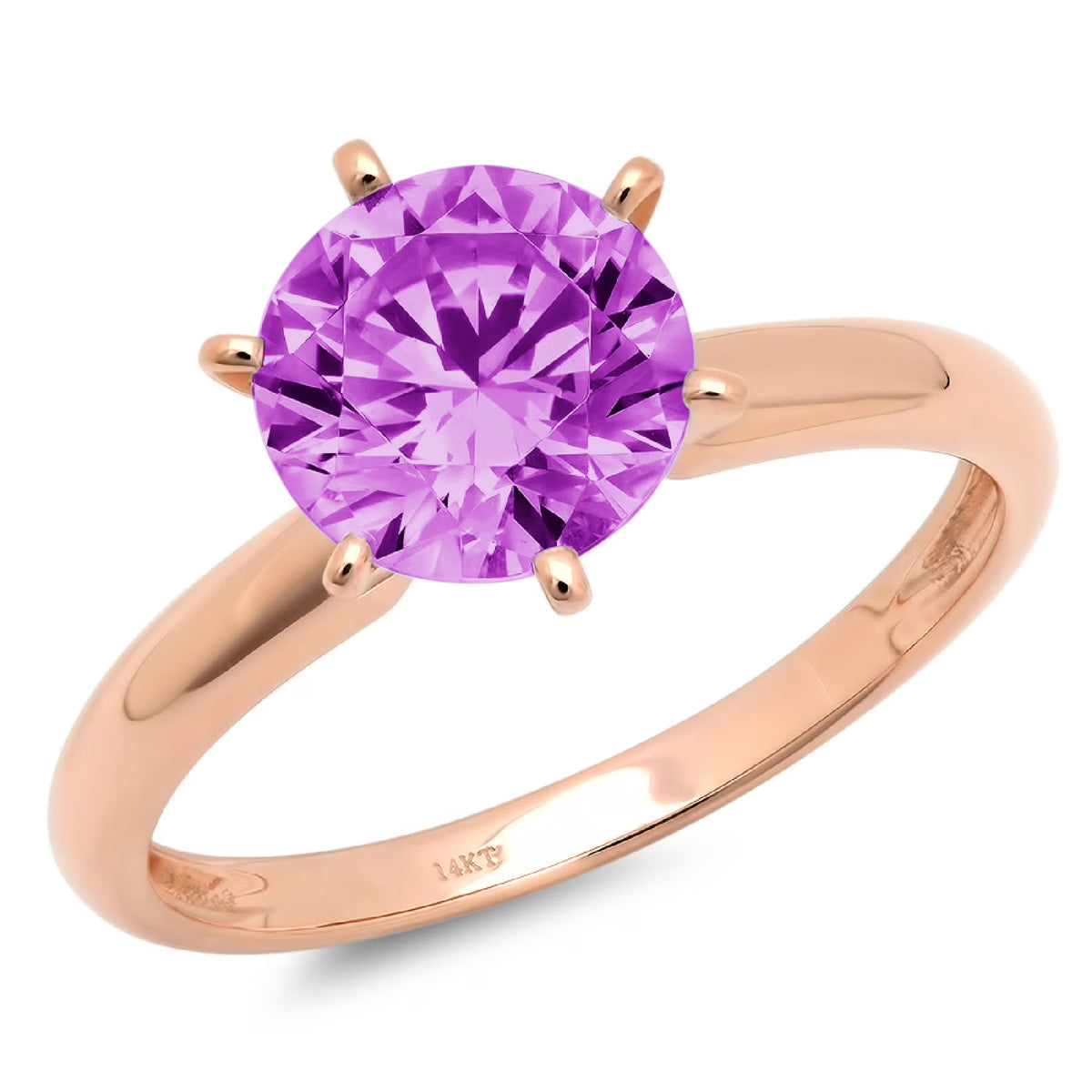 18k Rose Gold Simulated Alexandrite Ring Size 10.5 Z5766