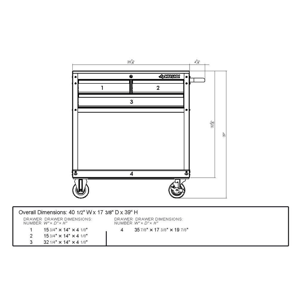 36 in. 3-Drawer Rolling Tool Cabinet Cart with Wood Top Black E241029