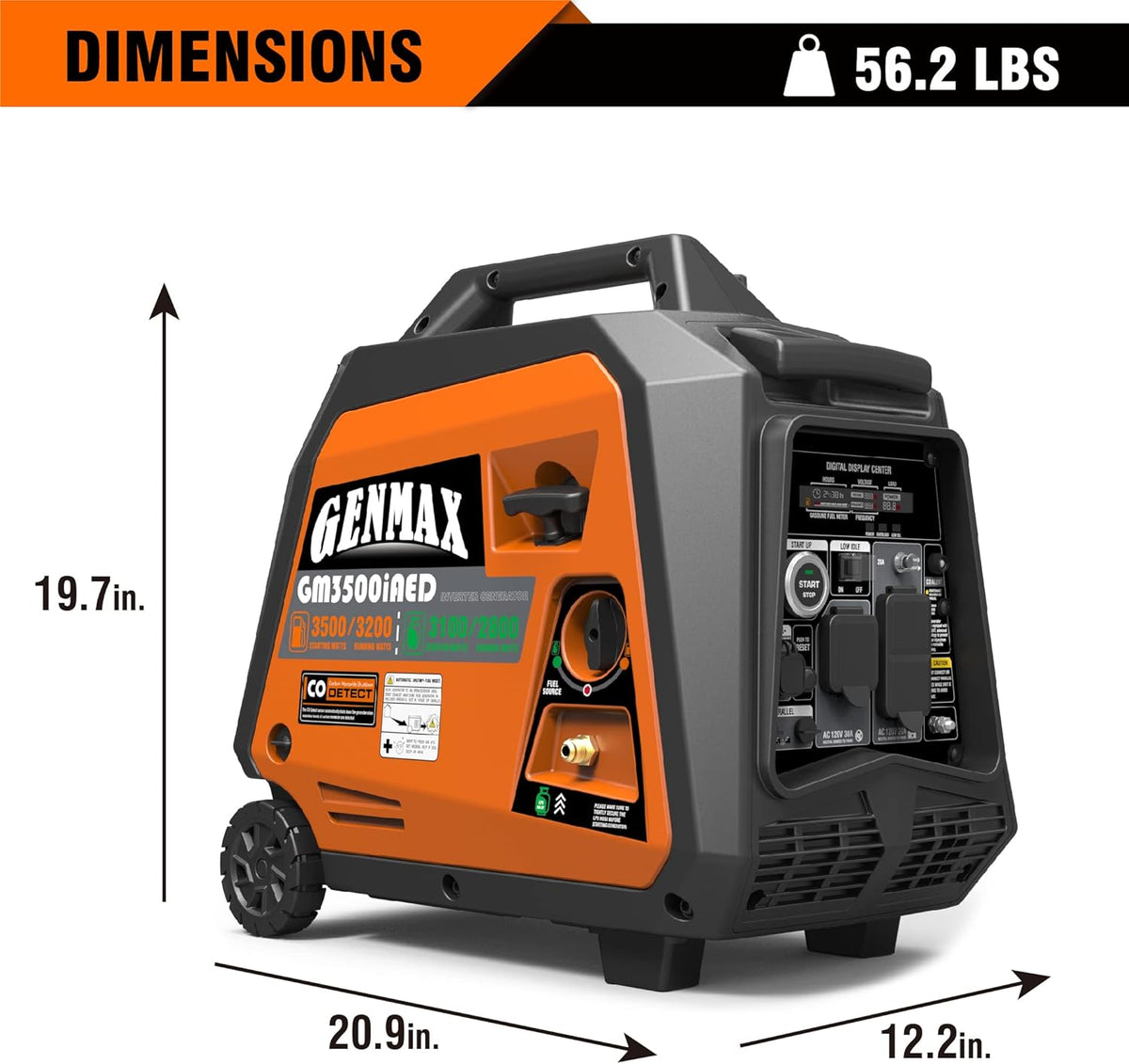 3500W Portable Inverter Generator with Remote/Electric Start L9418