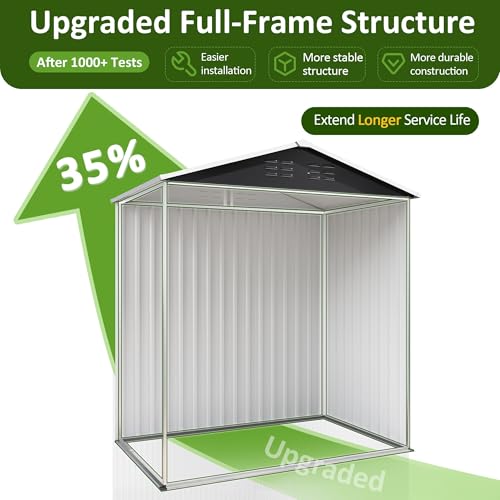Grey Metal Outdoor Storage Shed T202353